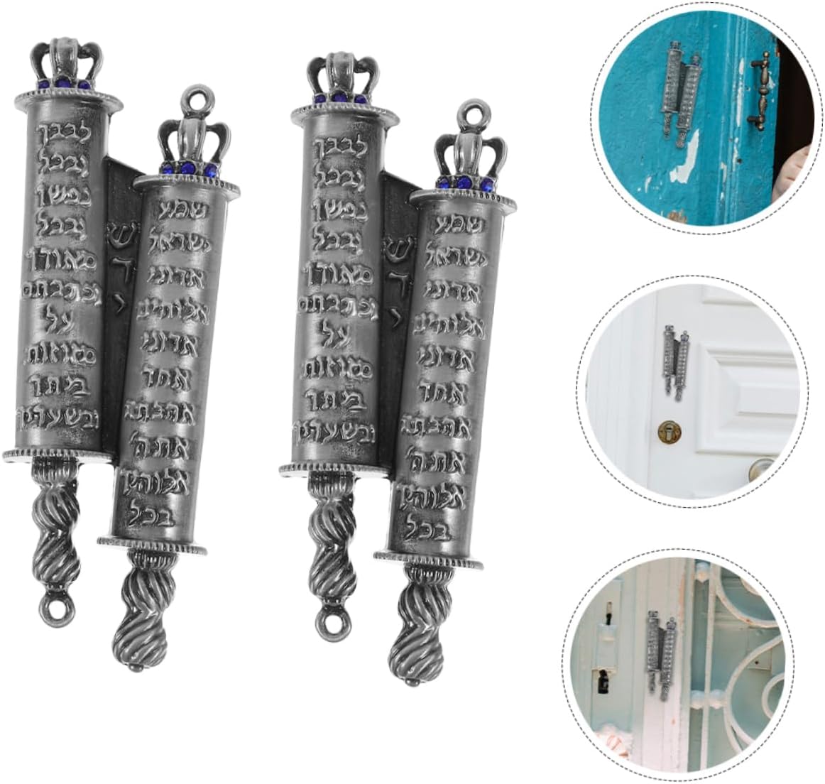GRIRIW Jewish Door Decor Metal Mezuzah Scroll