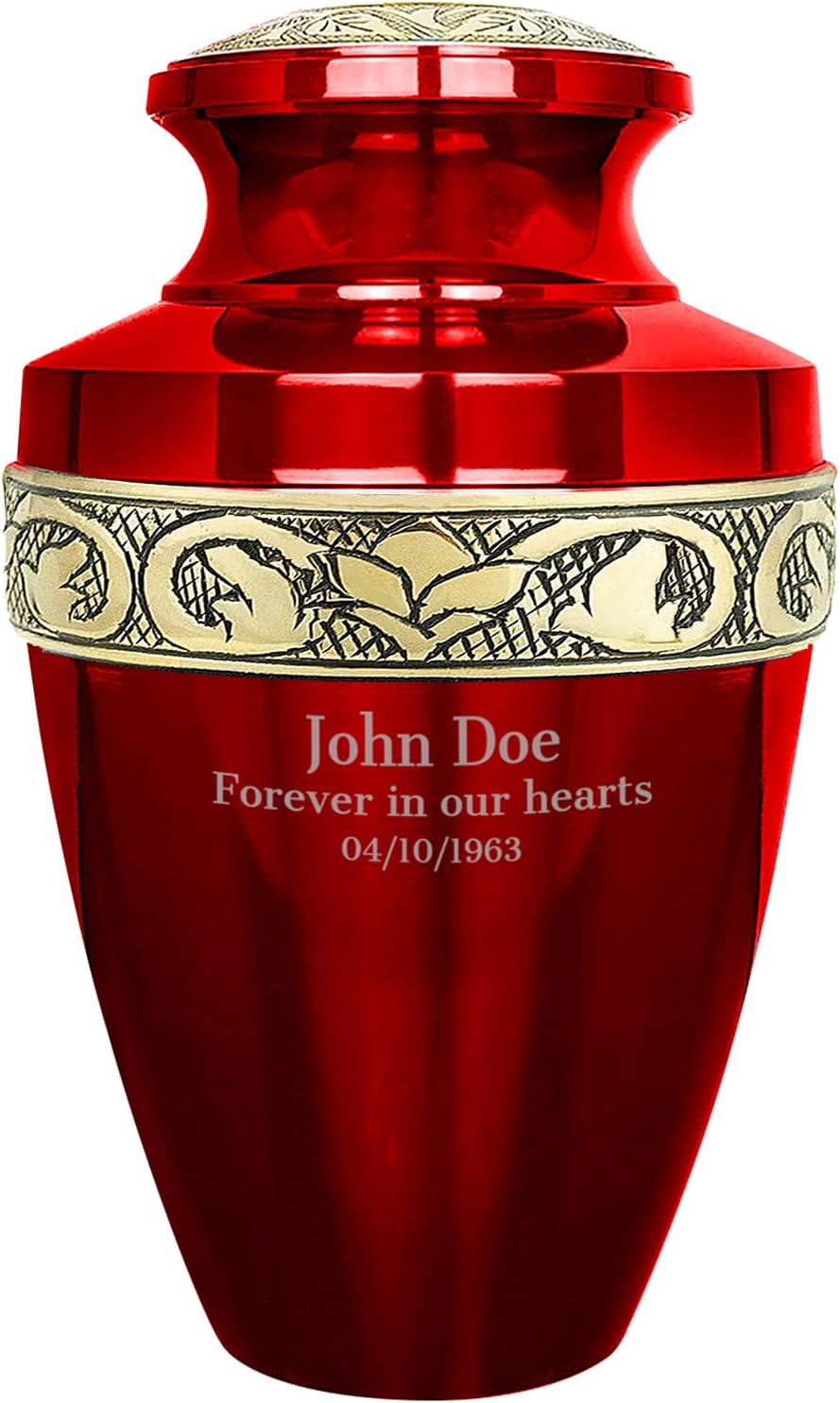 Trupoint Memorials Personalized Cremation Urns for Human Ashes - Grecian Red