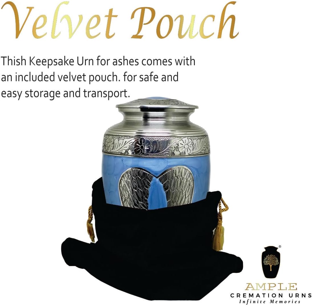 Handcrafted Memorial Urn with Secure Lid and Loving Angel Design