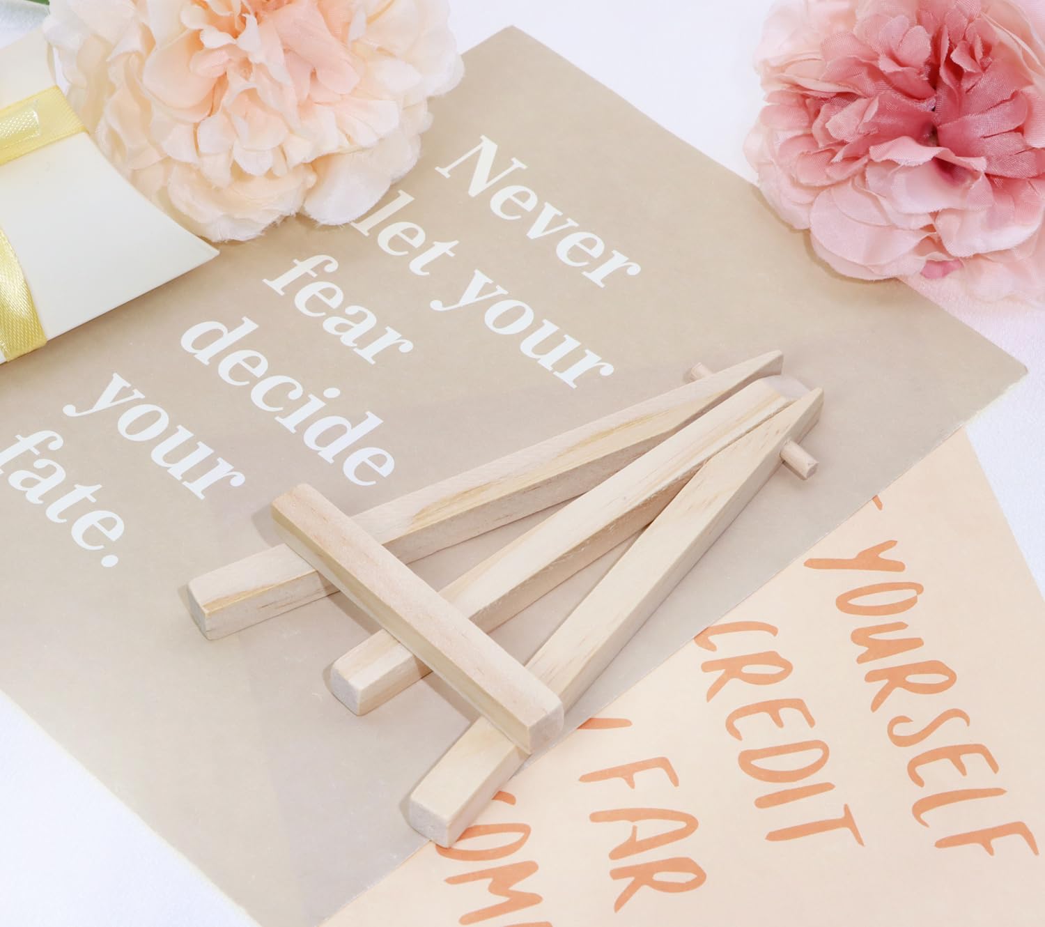 Shapenty Wooden Easel Stand for Tabletop Display 10PCS 49 Inch