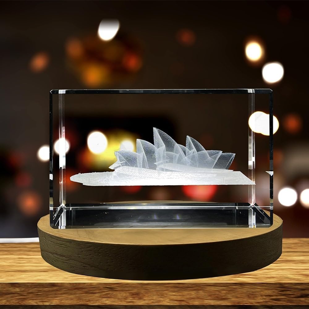 Sydney Opera House 3D Engraved Crystal Souvenir
