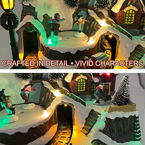 allgala Christmas House Figurine with USB and Battery Power