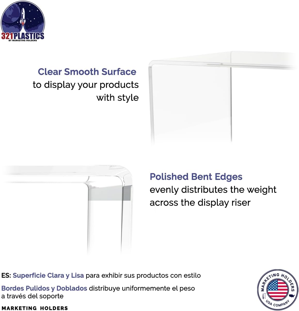 Clear Acrylic Riser Platform 6 Inch Square Display Stand