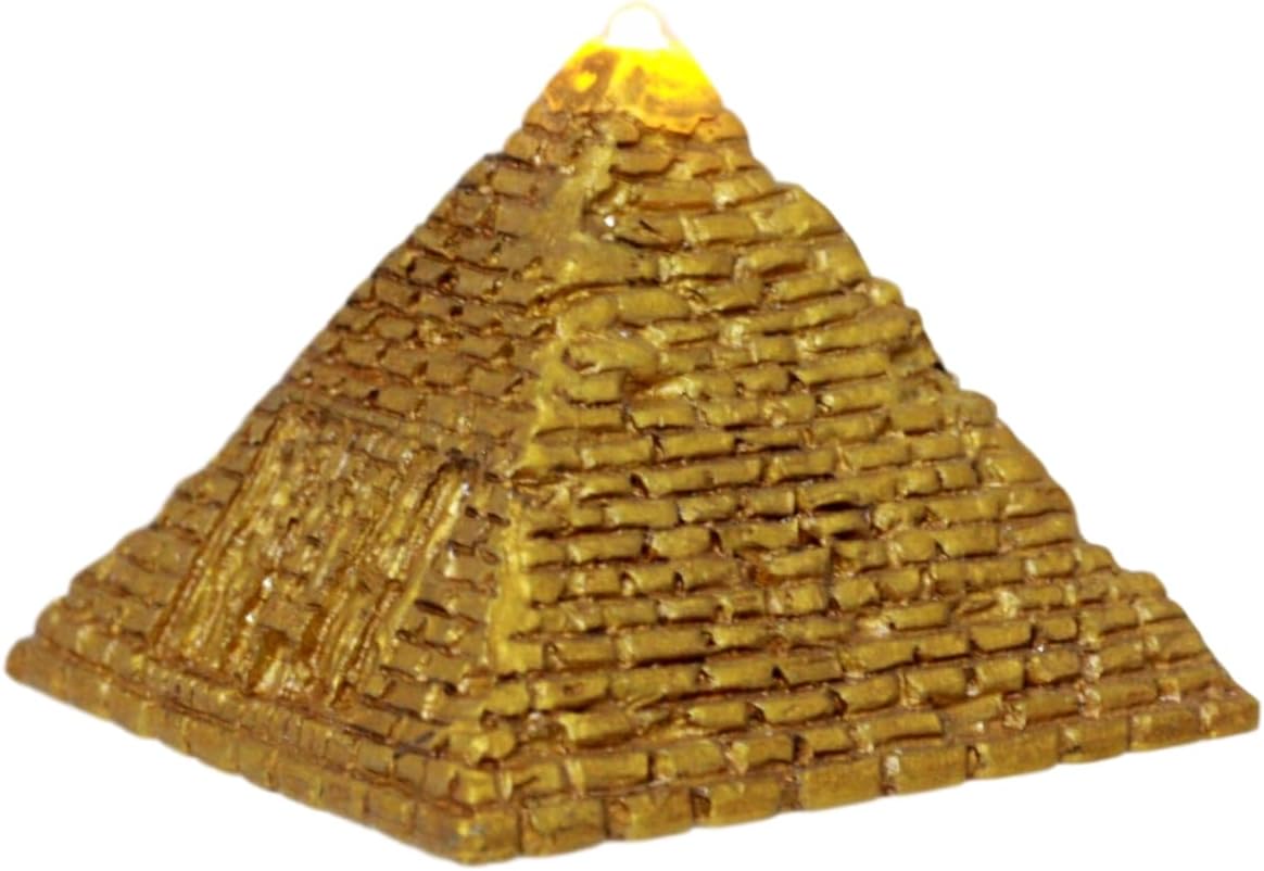Ebros Gift Golden Pyramid LED Desk Ornament Figurine 325 Wide