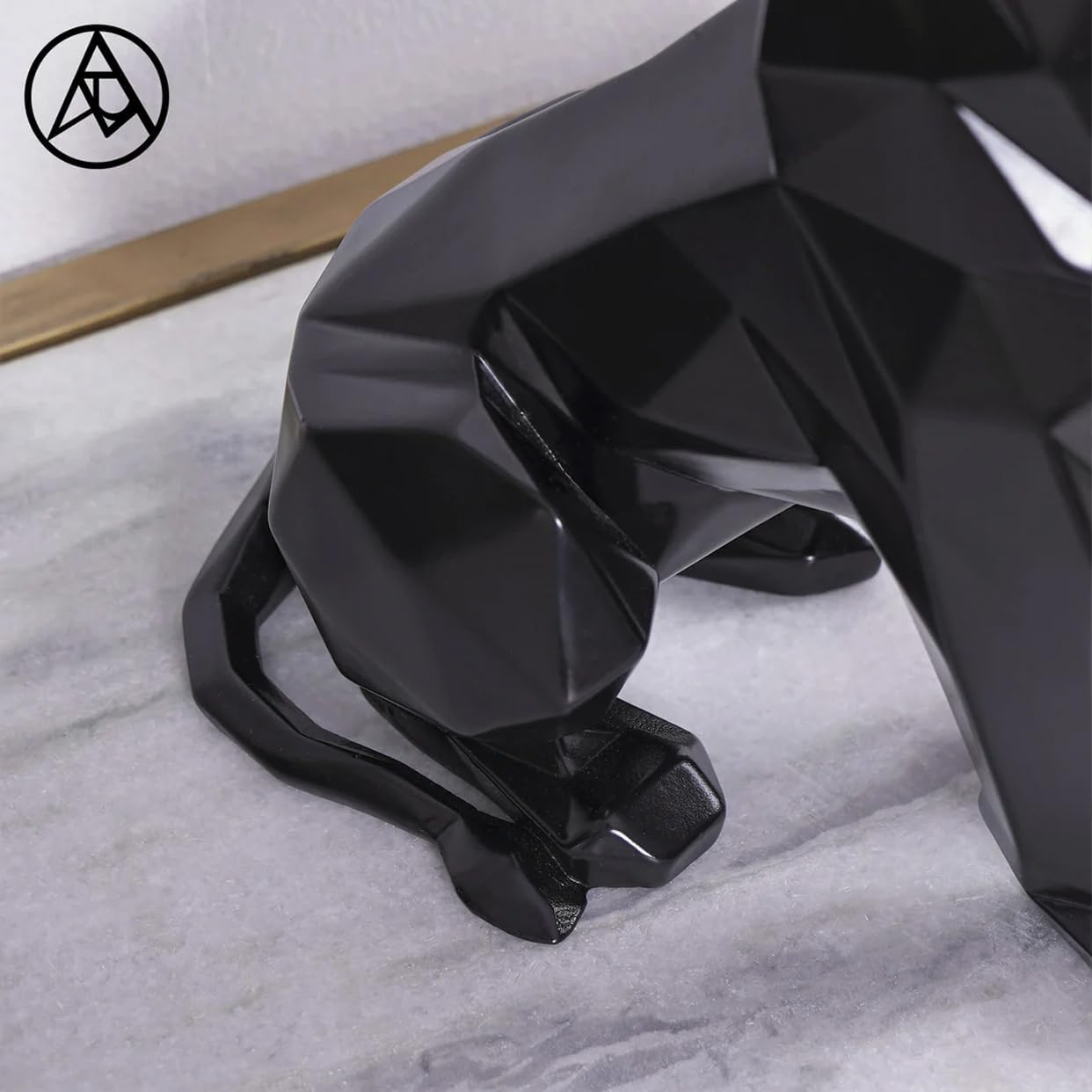 Artarium Black Lion Statue Home Decor Showpiece