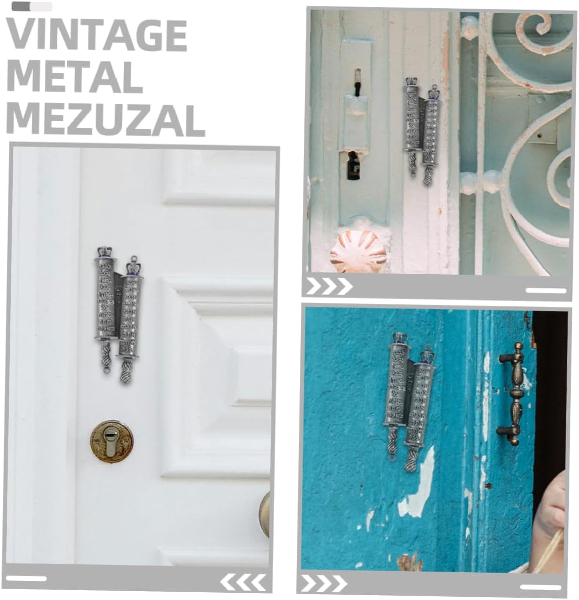 Sturdy Metal Mezuzah with Engraved Blessing Home Decor