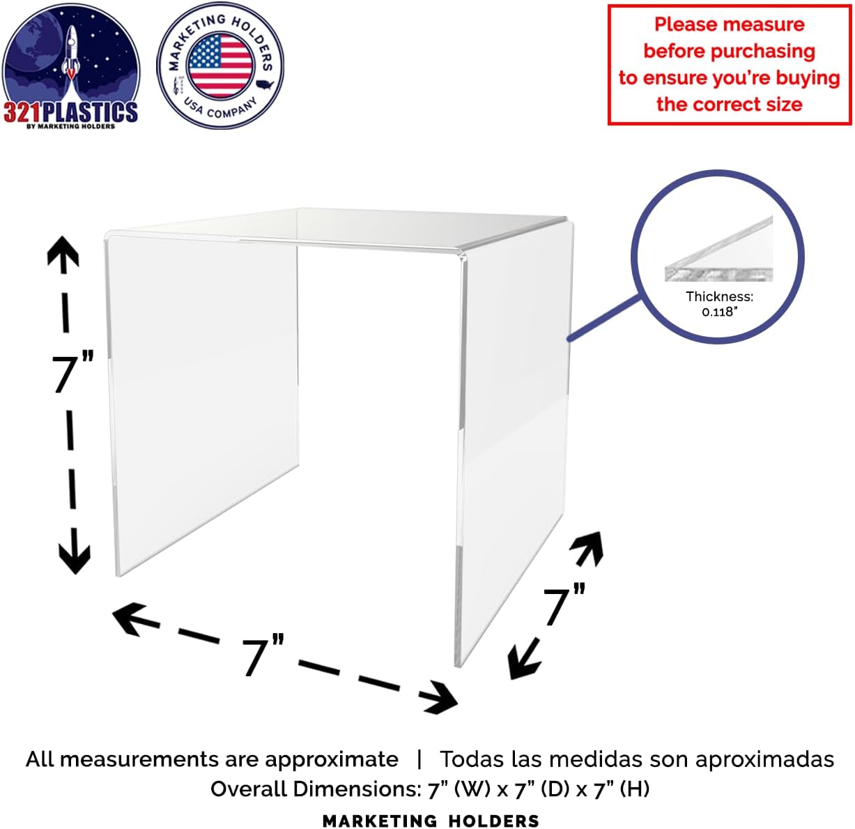 Marketing Holders 6 Pack Clear Acrylic Riser Display Stand