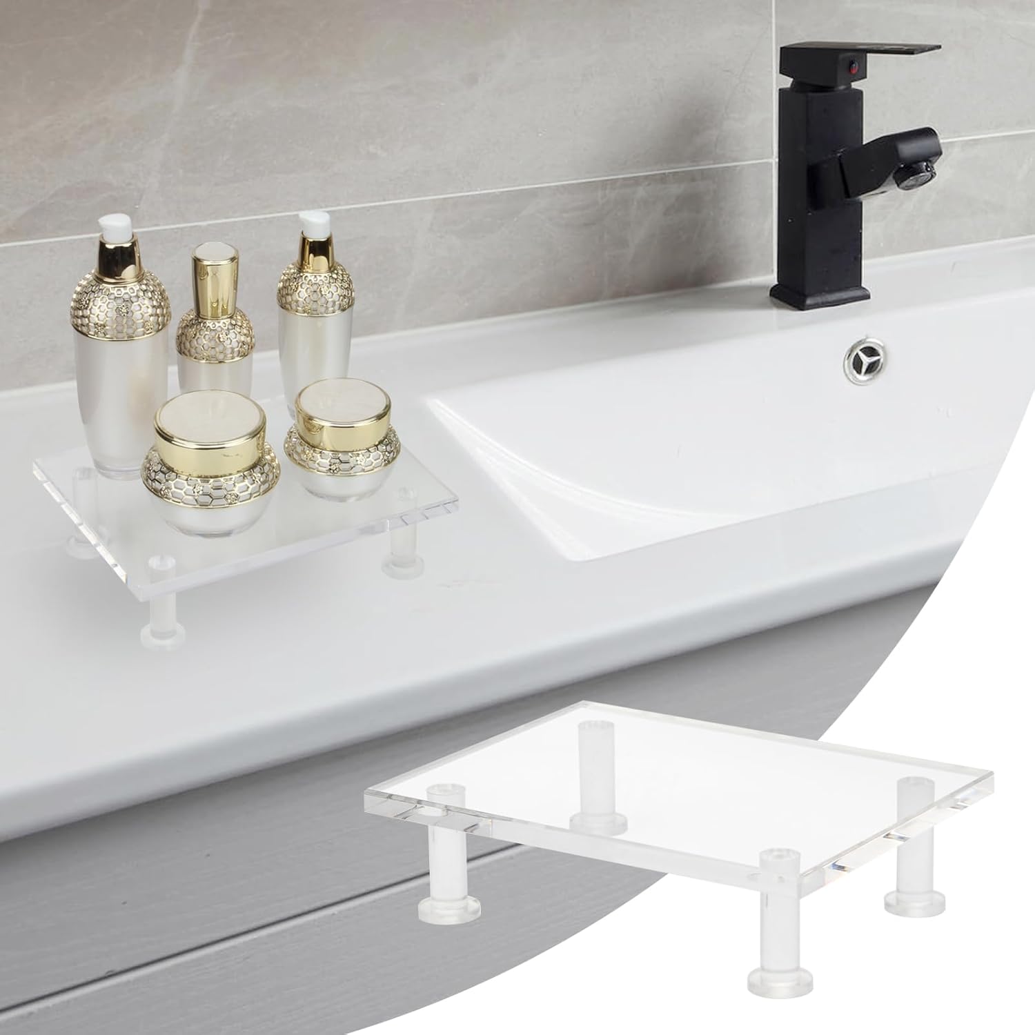 Clear Acrylic Pedestal Tray for Home Display