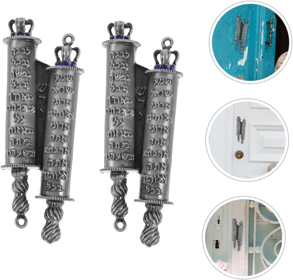 Sturdy Metal Mezuzah with Engraved Blessing Home Decor