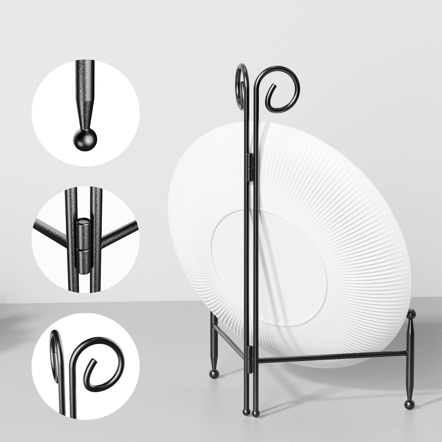 Black Plate Stand for Display 12 Inch 2 Pack