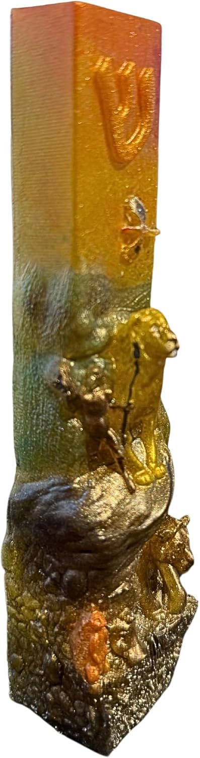 Handmade Lion Mezuzah Case for Jewish Boys and Girls Room