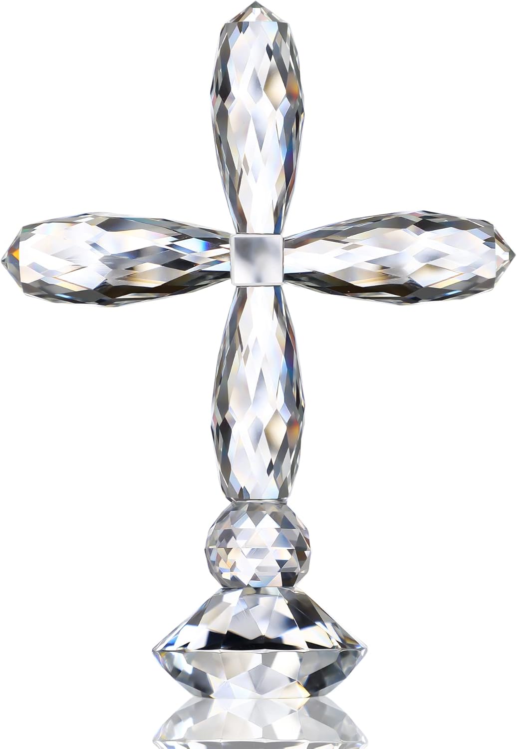 HD Crystal Cross Decor with 7pcs Glass Balls