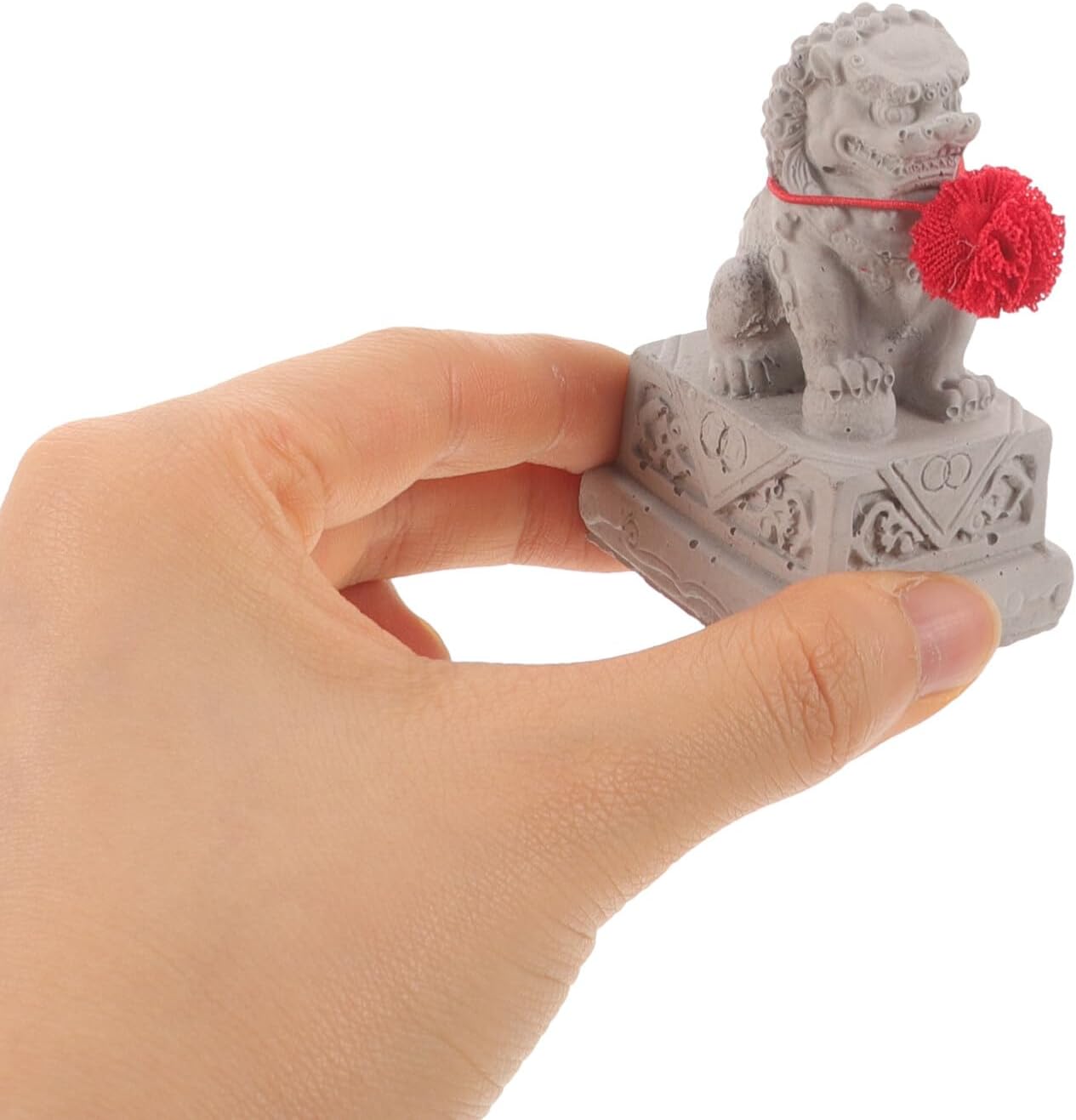 VOSAREA 2pcs Mini Chinese Lion Statues Decorative Figurines