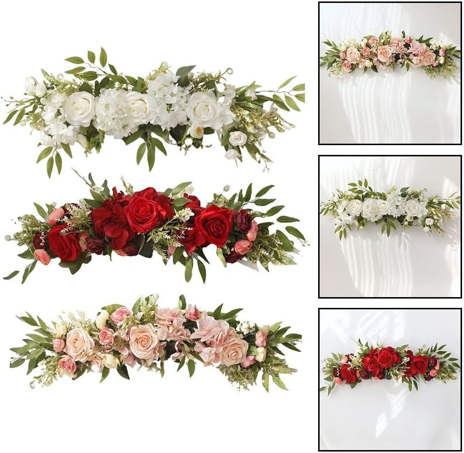 Elegant Silk Rose Flower Swag for Wedding Arch