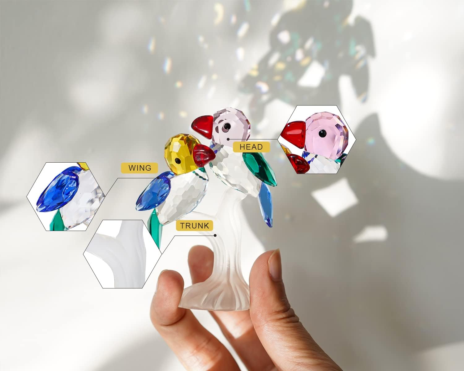 HD Butterfly Bird Crystal Figurine Set