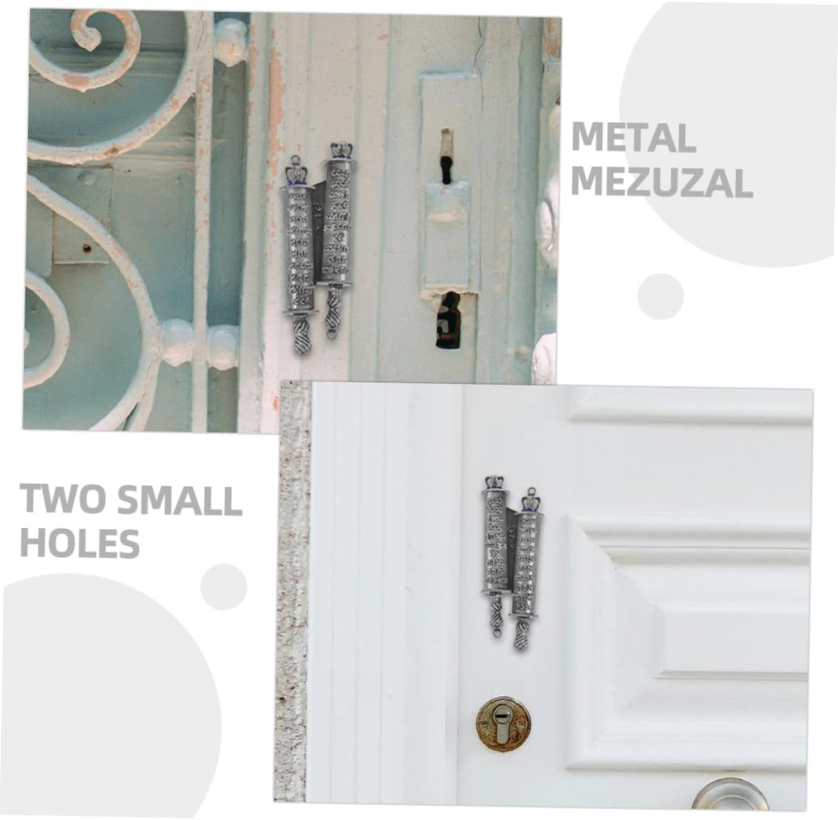 Cabilock 1Set Metal Mezuzah Door Blessing Decor