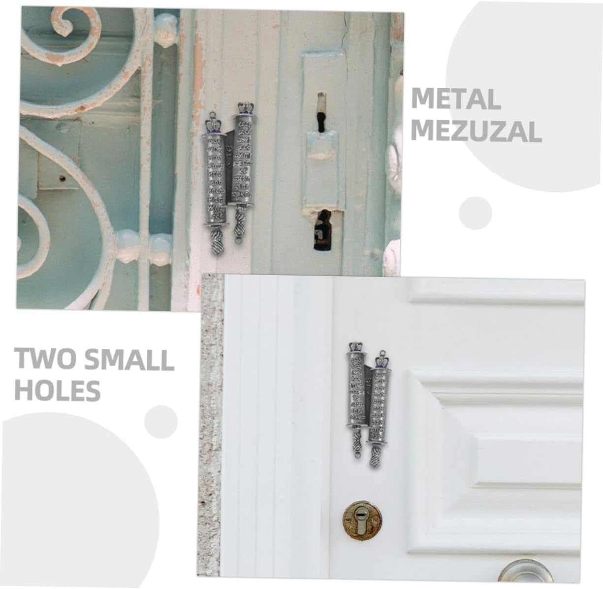 GRIRIW Jewish Door Decor Metal Mezuzah Scroll