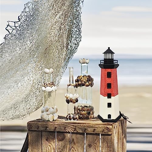Morning View Lighthouse Decor 1625 Red Wooden Nautical Figurine