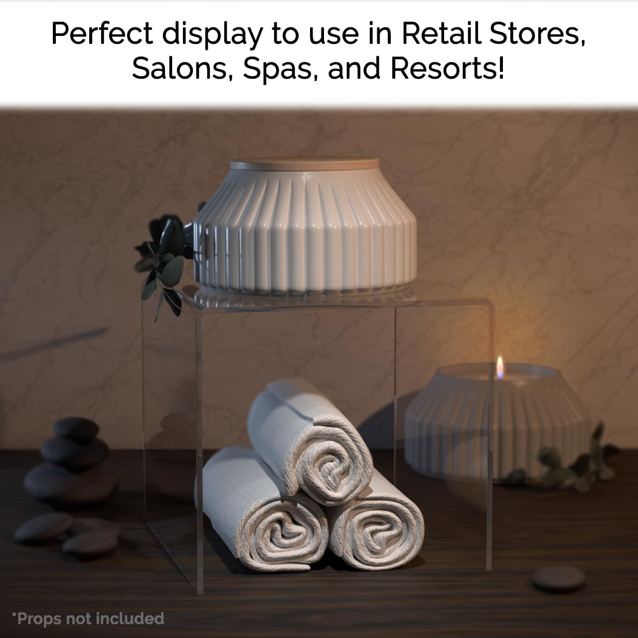 Clear Acrylic Riser Platform 6 Inch Square Display Stand