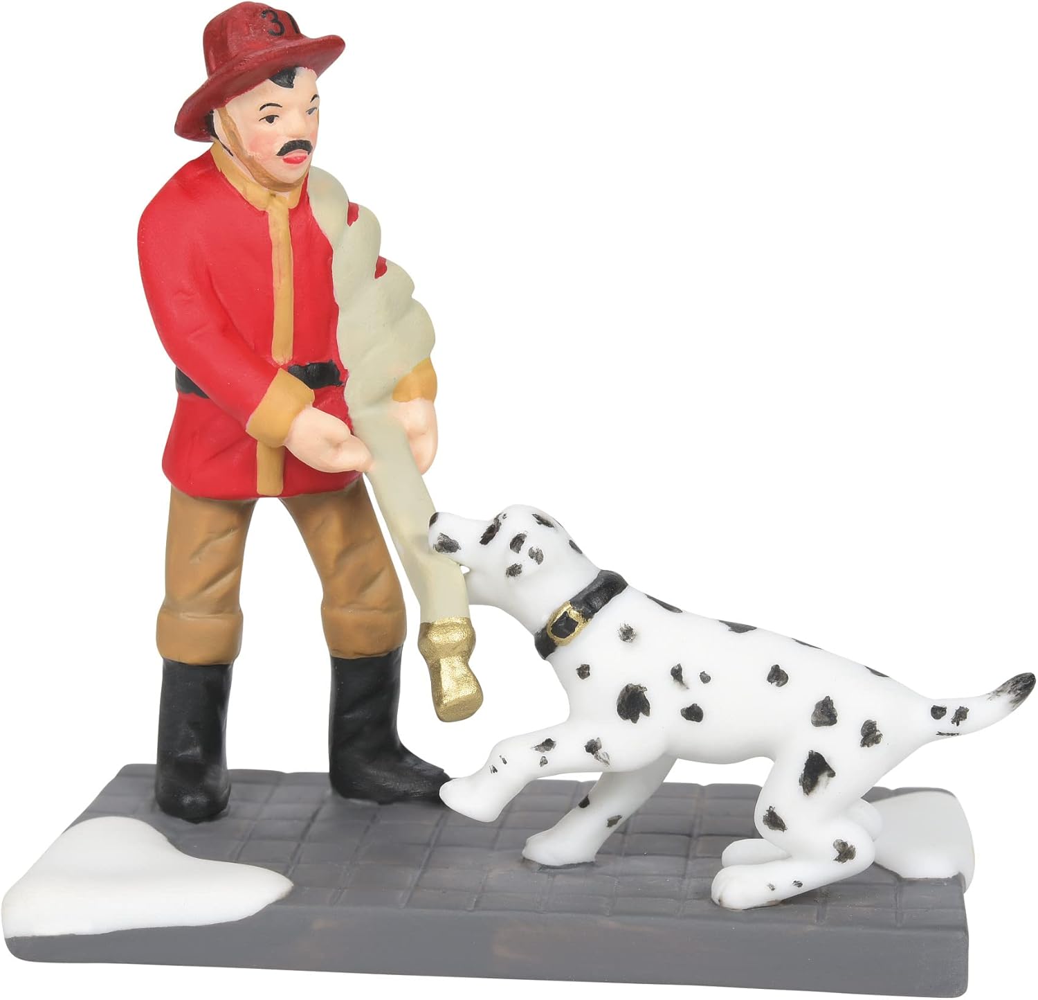 Department 56 Christmas in The City Fireman Dalmatian Figurine