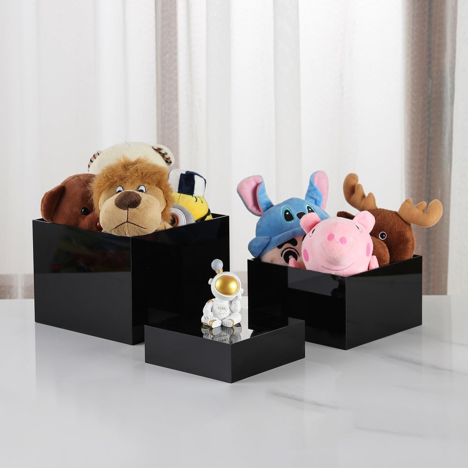 Sets of 3 Acrylic Risers with Hollow Bottoms for Display