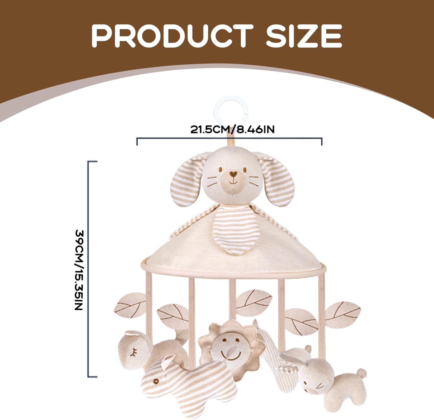 Baby Crib Mobile with Music Box and Squeaker Rattles