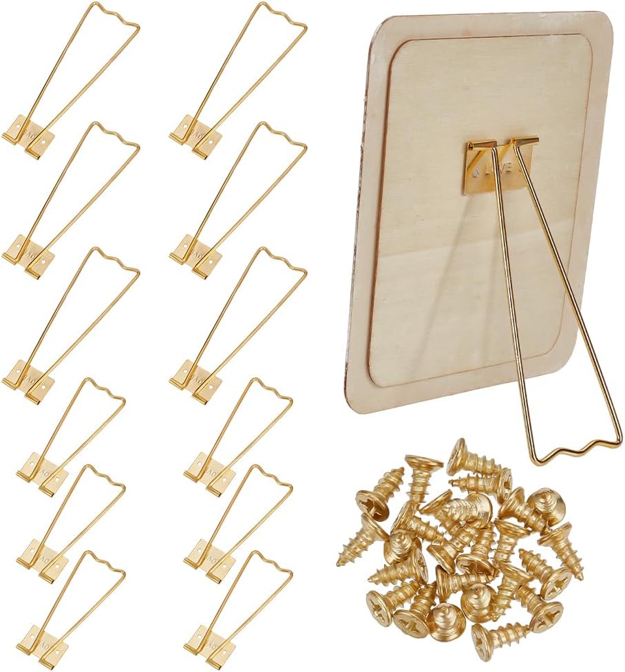 Fingerinspire 12pcs Photo Frame Easel Back Stand with 24pcs Screws
