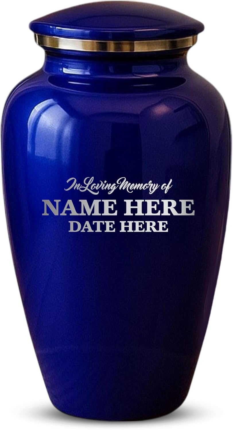 Custom Purple Cremation Urn with Engraving