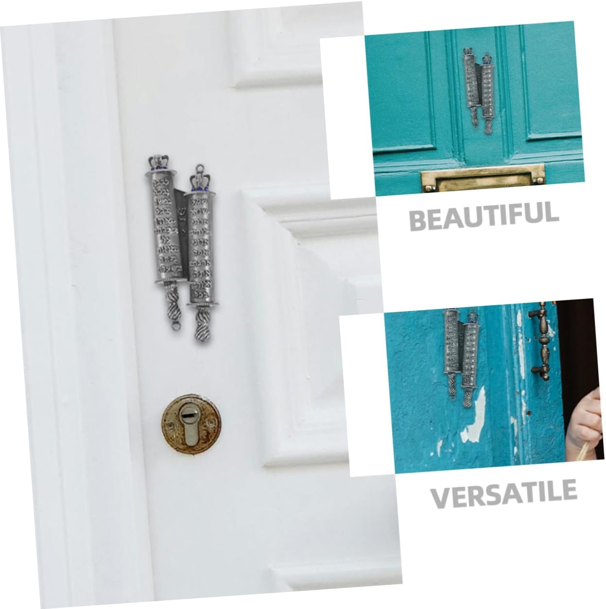 Cabilock 1Set Metal Mezuzah Door Blessing Decor