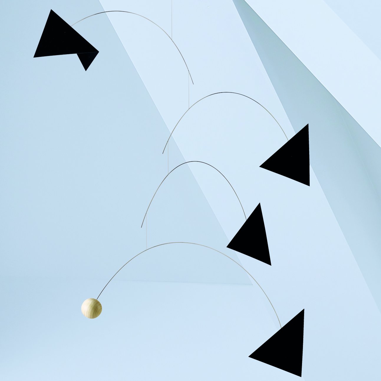 Mirage Black and White Hanging Mobile - 24 Inches