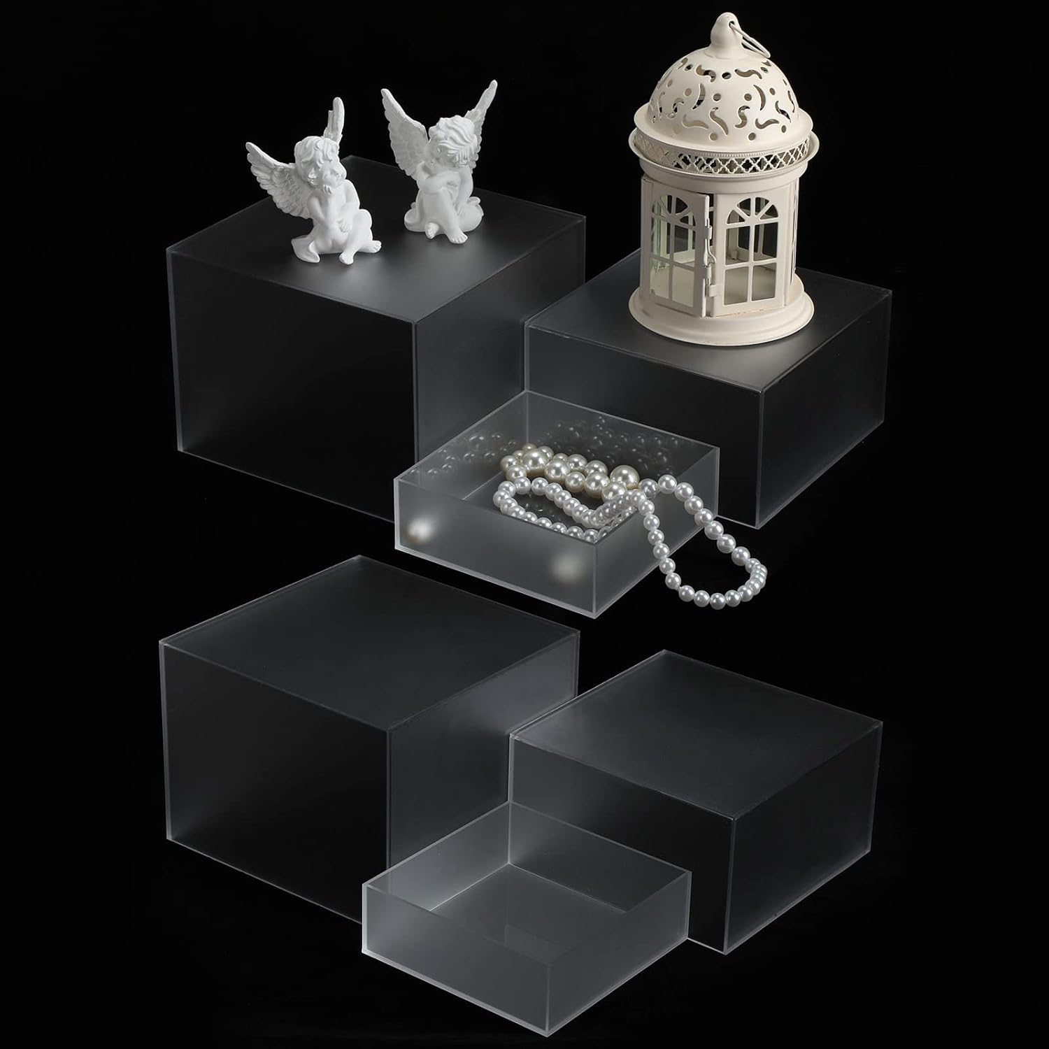 Tuanse 6 Pcs Acrylic Buffet Risers Display Stands