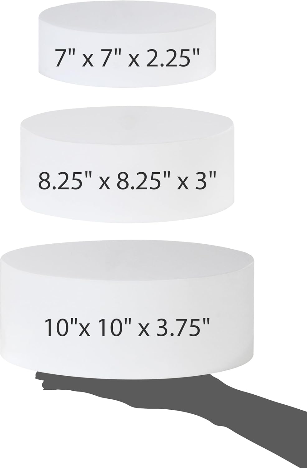 Red Co 3 Pack Acrylic Riser Stands Glossy White