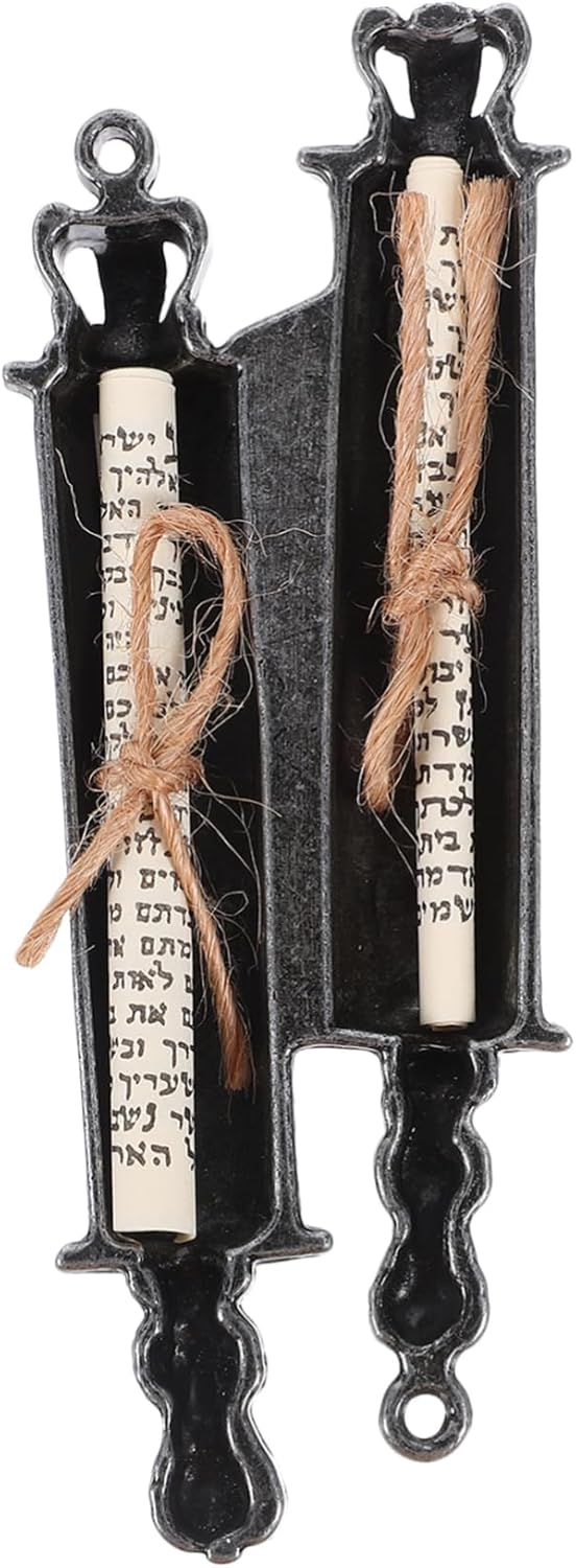 Metal Mezuzah Scroll Jewish Door Blessing Decor
