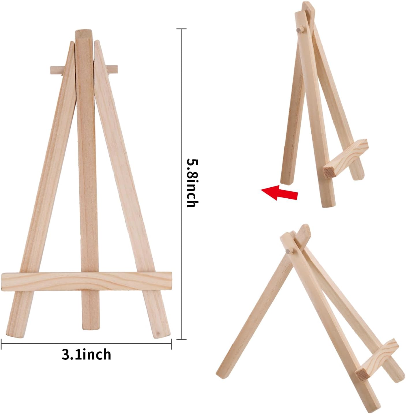 4Pcs Pine Mini Easel Wedding Table Display Stand