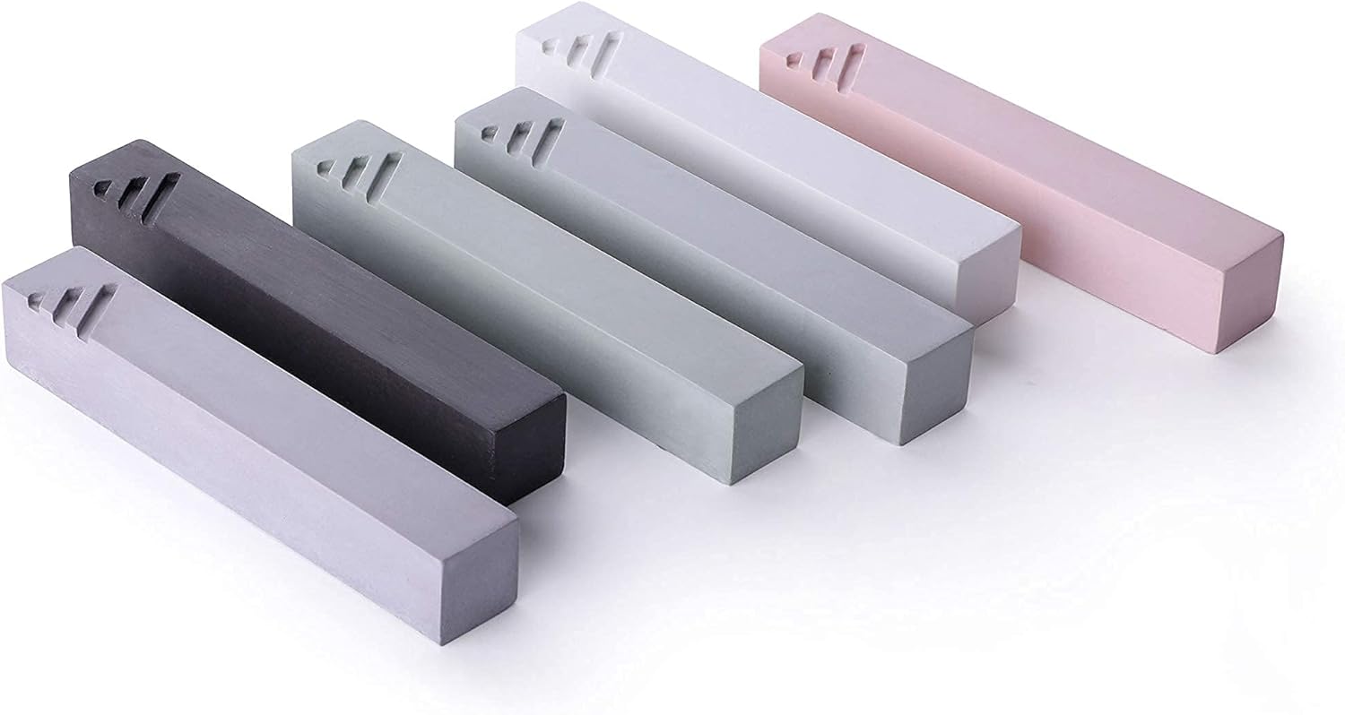 Modern Mezuzah Case Handmade - Cement Minimalist Design with Subtle Shin Gray