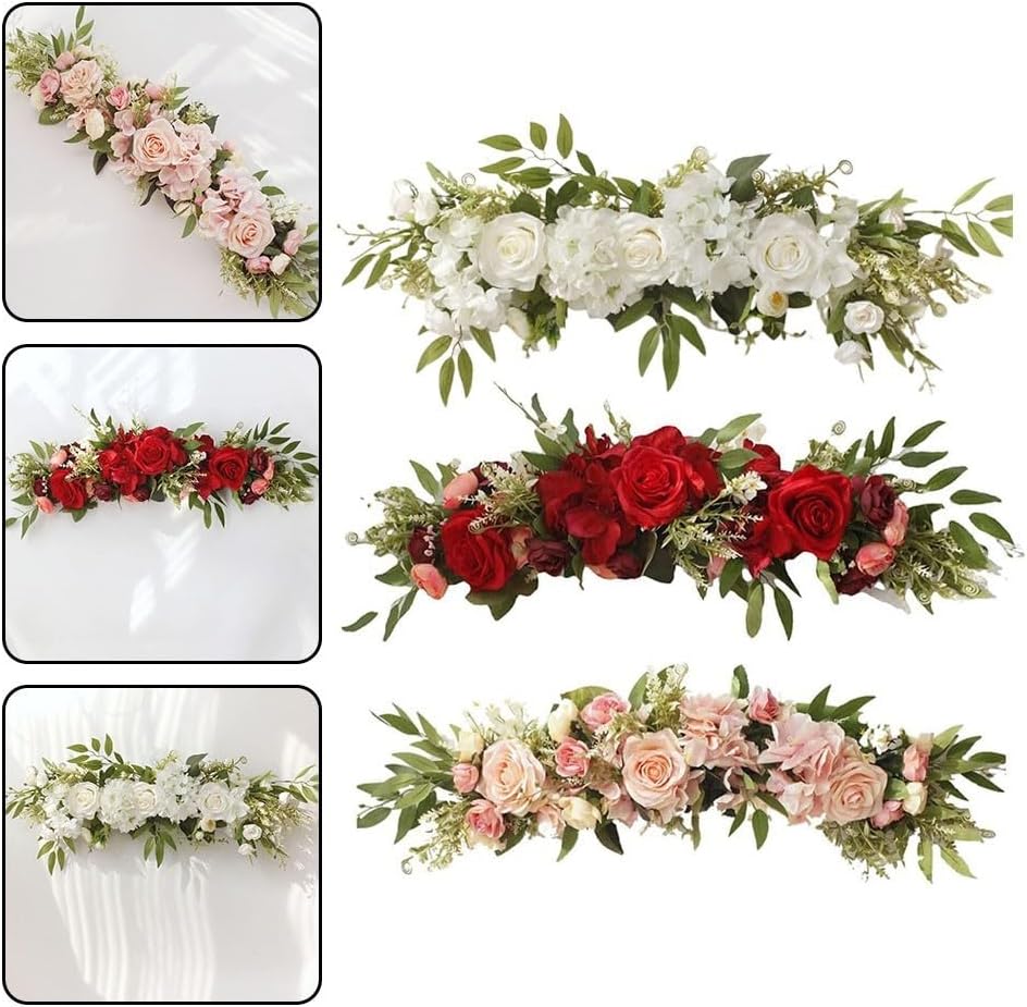 Elegant Silk Rose Flower Swag for Wedding Arch