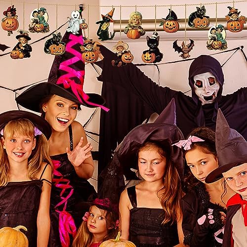 36 Pcs Halloween Hanging Wooden Decorations Set