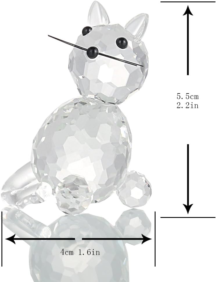 HD Pink Crystal Butterfly with Cat Figurine Set