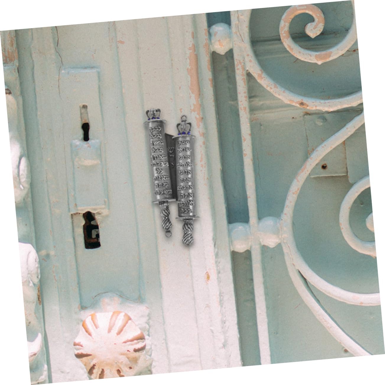 MAGICLULU 1set Metal Mezuzah Scroll Door Decoration