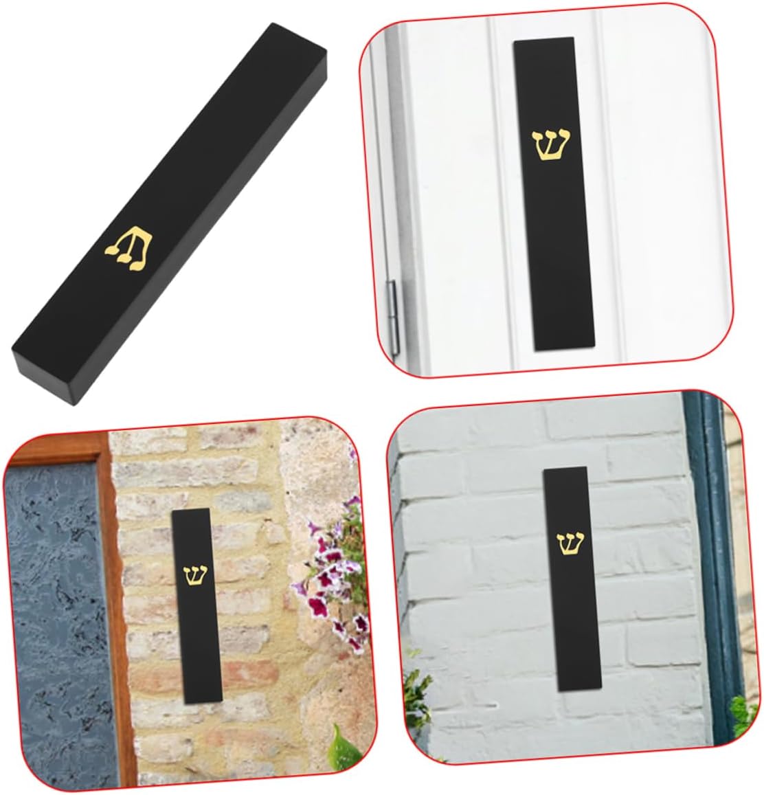 Amosfun 2pcs Resin Mezuzah Case with Scroll Door Decor
