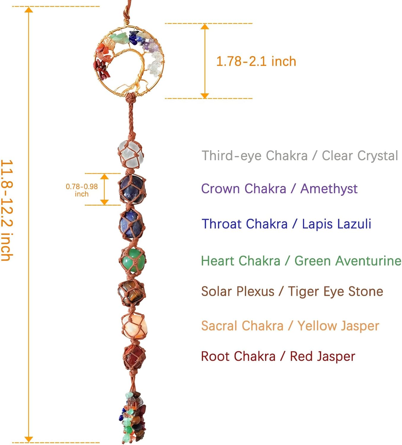 7 Chakra Stones Tree of Life Hanging Decor