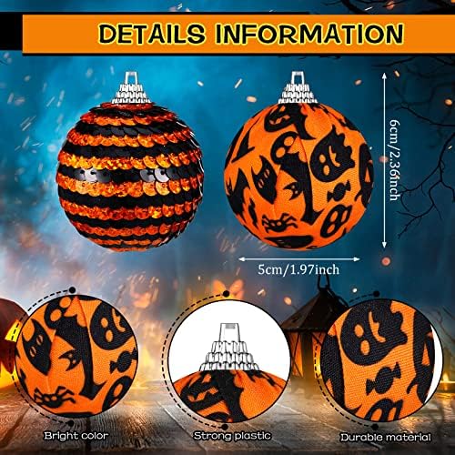 12-Pack Halloween Ornament Balls for Tree Decorations