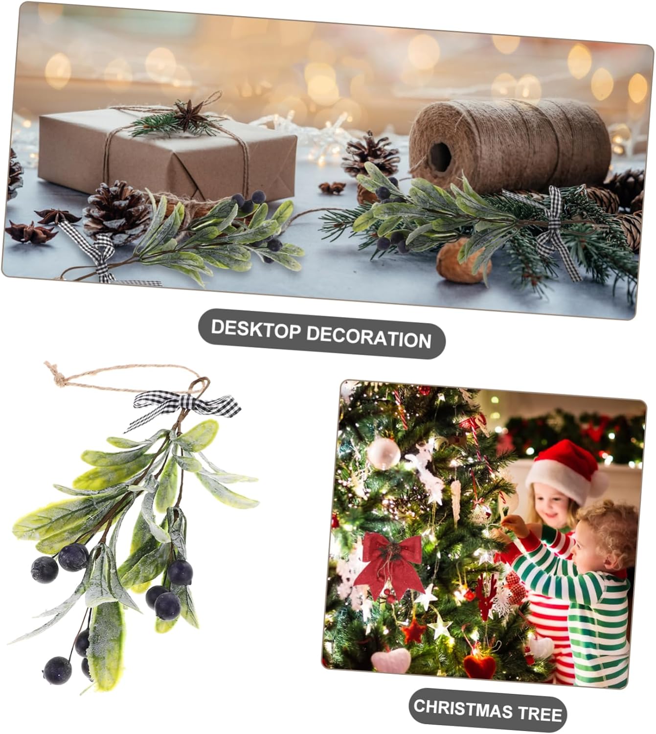 Artificial Christmas Branch with Berries Teardrop Swag Decor