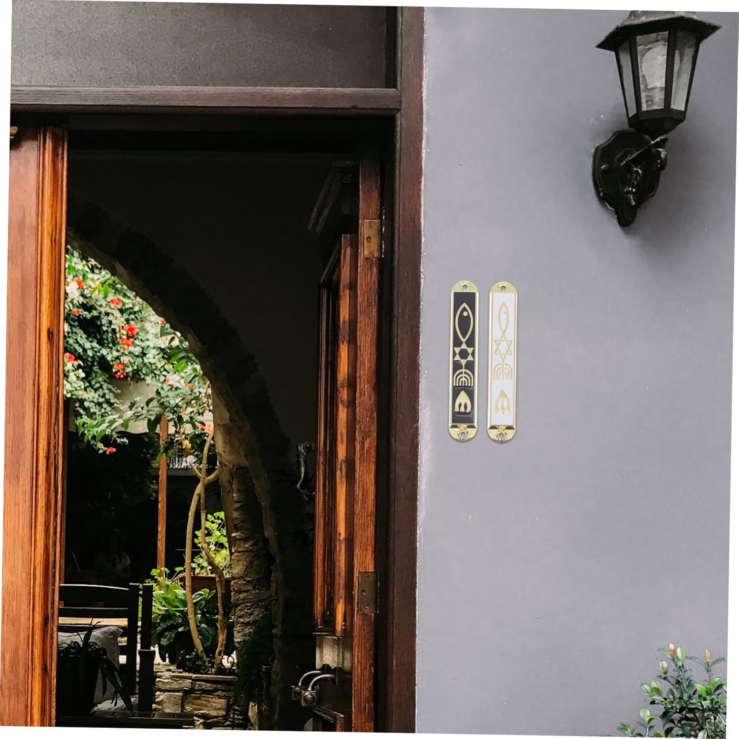 PRETYZOOM 2pcs Metal Mezuzah Door Decor Wall Art