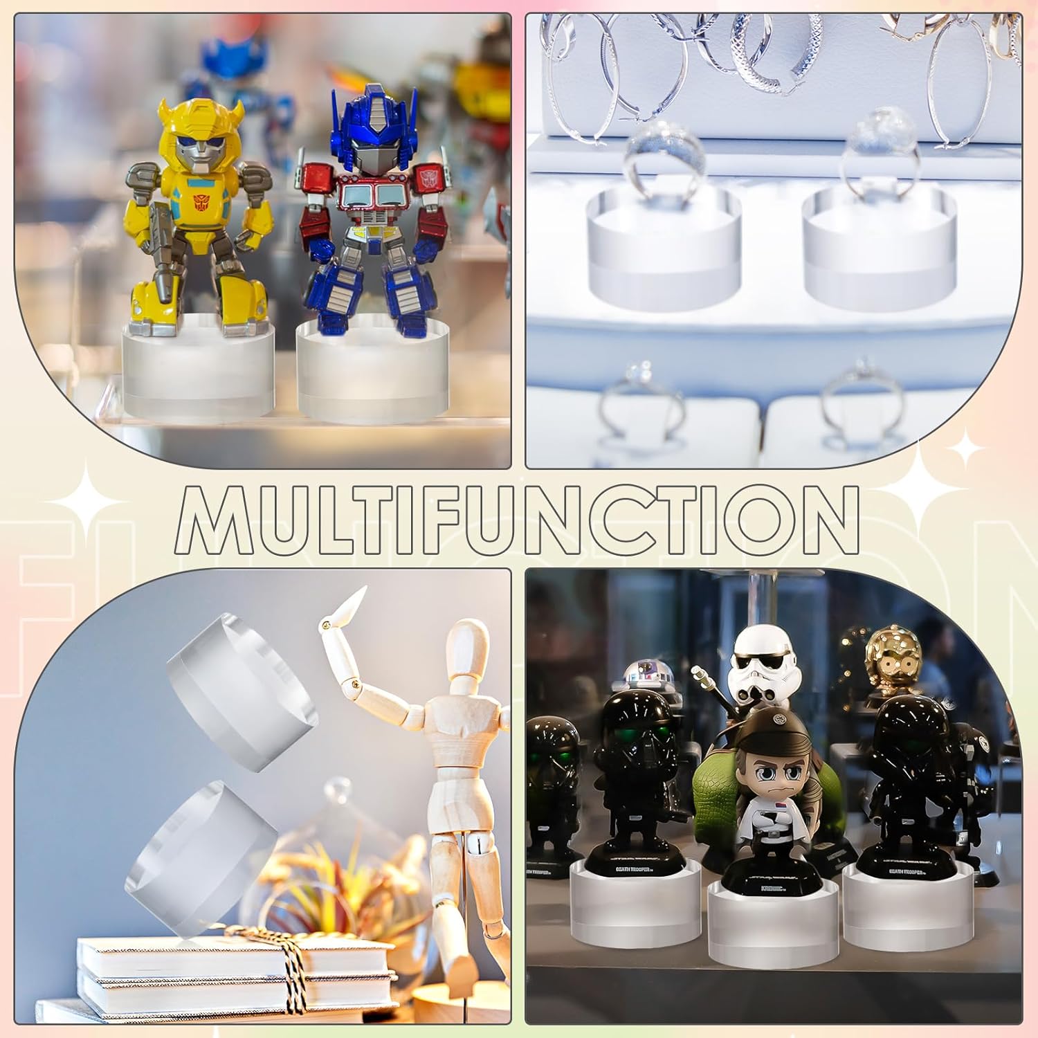 Remerry 8 Pcs Clear Acrylic Display Blocks