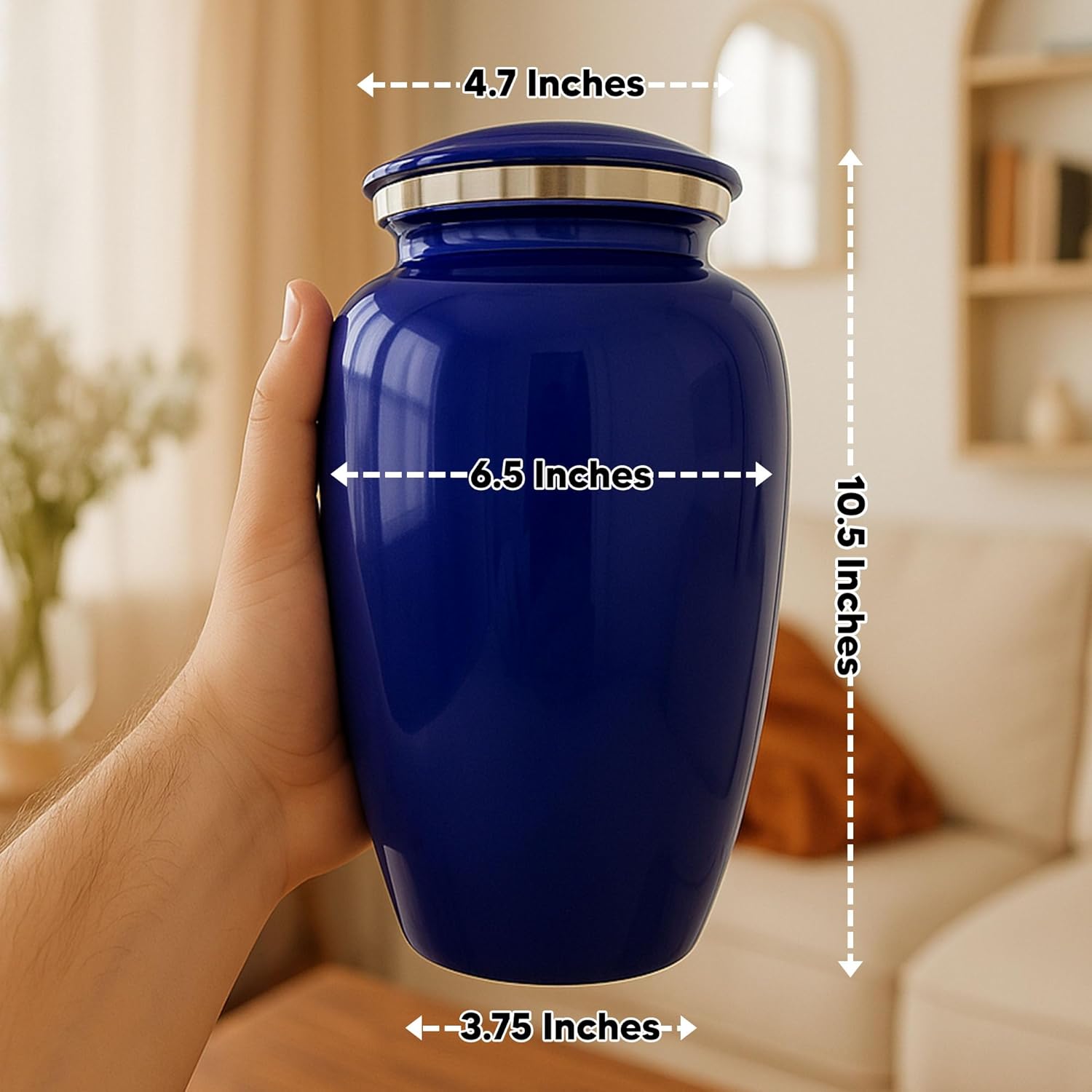 Custom Cremation Urn Metal Vessel Purple Splendore Series