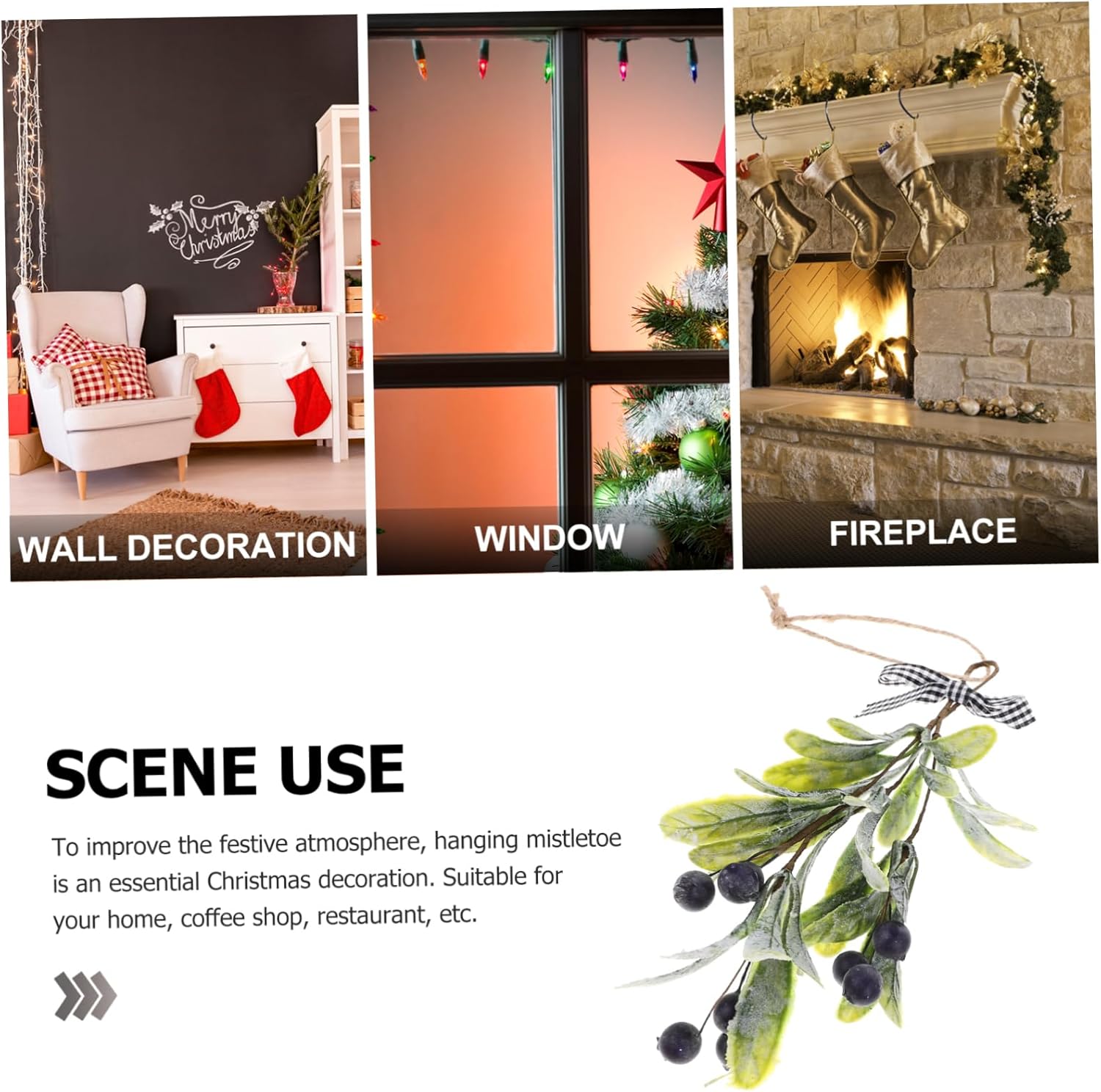 Artificial Christmas Branch with Berries Teardrop Swag Decor