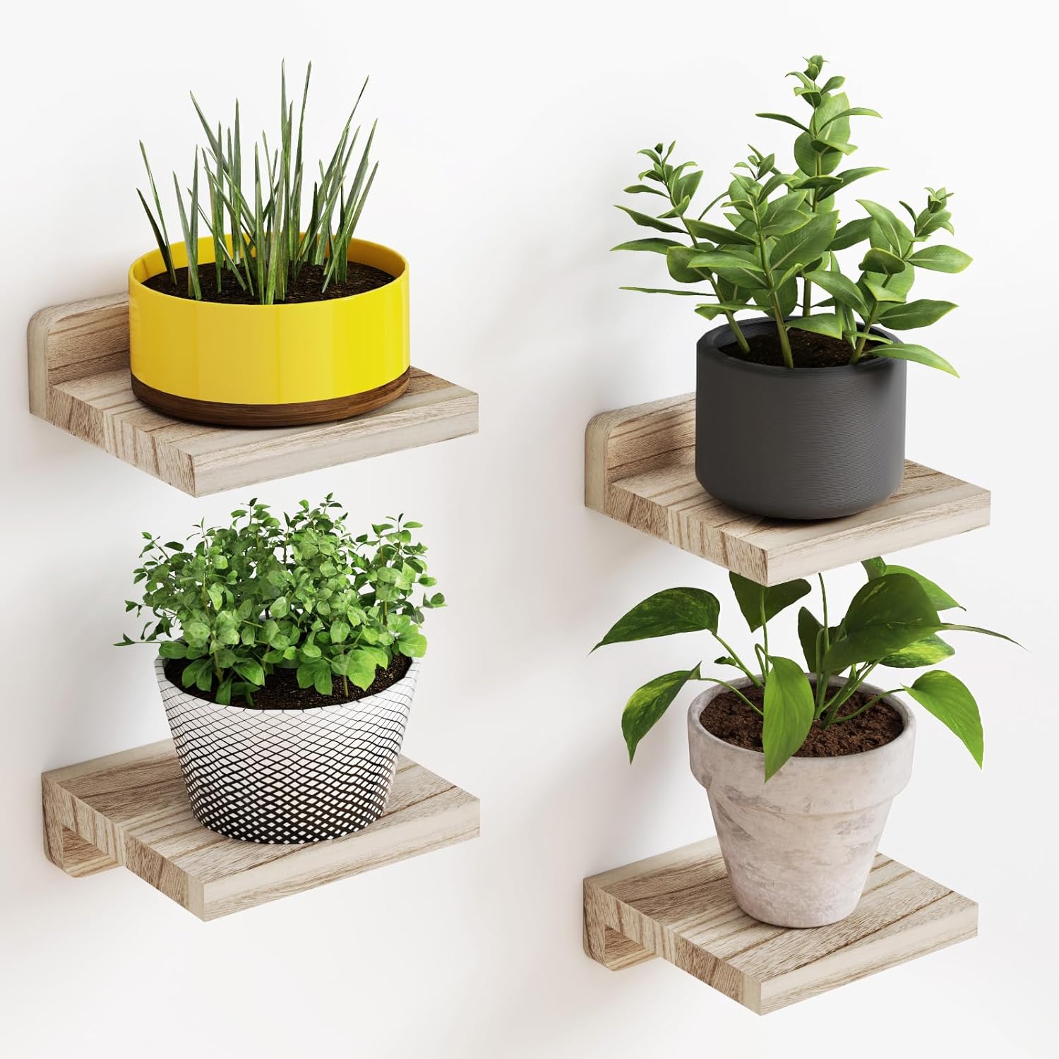 Fixwal Floating Shelves Set of 4 Carbonized Black