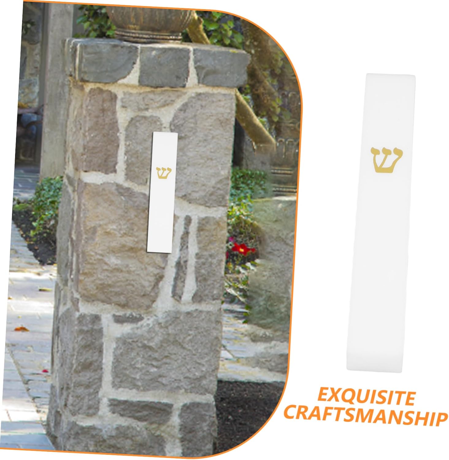Unomor White Decor Mezuzah Resin Doorpost Ornament