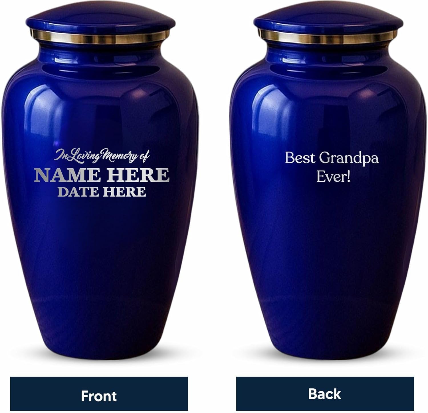 Custom Purple Cremation Urn with Engraving